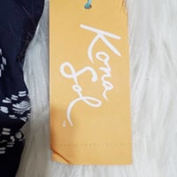 Kona Sol Blue and White Print Tankini Top Swimsuit -18W - Picture 5 of 5